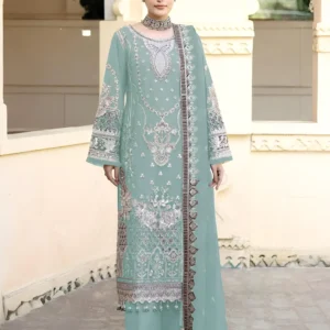 Home luxury mint green 2 piece suit shirt dupatta – festive & formal wear (dz#437)