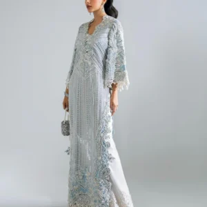 Home luxury heavy embroidered unstitched 3 piece suit (sheesha silk) (dz#533)