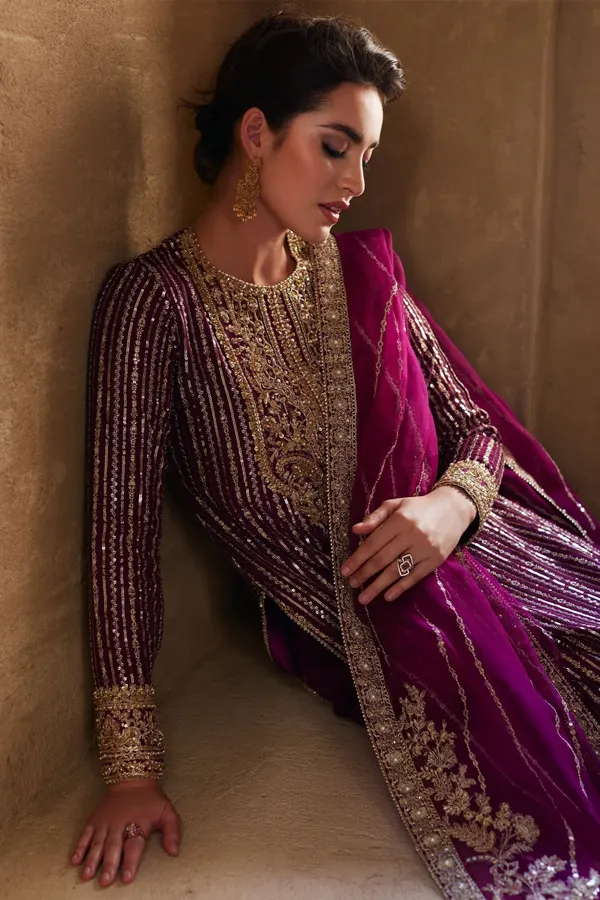 royal plum heavy embroidered 3pc suit (dz#530) royal plum heavy embroidered 3pc suit (dz#530)