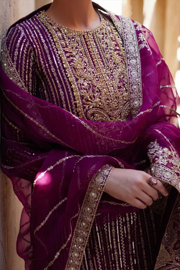 royal plum heavy embroidered 3pc suit (dz#530) royal plum heavy embroidered 3pc suit (dz#530)